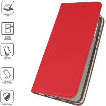 Telone atverčiamas dėklas - raudonas (Samsung A50/A30S)